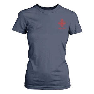 Deus Vult Catholic Knight Templar Jerusalem Cross T Shirt For Women