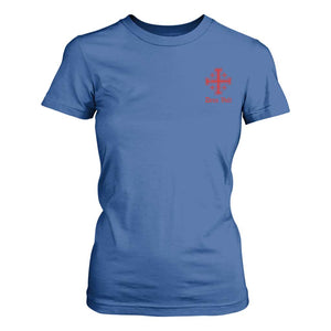 Deus Vult Catholic Knight Templar Jerusalem Cross T Shirt For Women