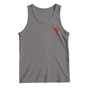Deus Vult Catholic Knight Templar Jerusalem Cross Tank Top