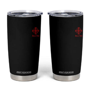 Deus Vult Catholic Knight Templar Jerusalem Cross Tumbler Cup