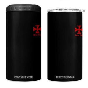Deus Vult Catholic Knight Templar Crusader Cross Faith 4 in 1 Can Cooler Tumbler