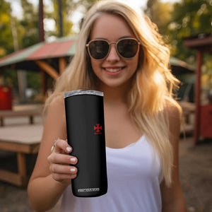 Deus Vult Catholic Knight Templar Crusader Cross Faith Skinny Tumbler