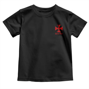 Deus Vult Catholic Knight Templar Crusader Cross Faith Toddler T Shirt