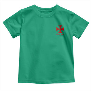 Deus Vult Catholic Knight Templar Crusader Cross Faith Toddler T Shirt