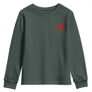 Deus Vult Catholic Knight Templar Crusader Cross Faith Youth Sweatshirt