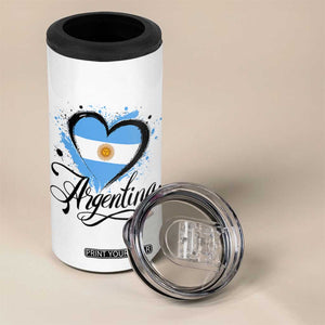 Argentina Heart Argentinian Flag Sun of May Patriotic 4 in 1 Can Cooler Tumbler