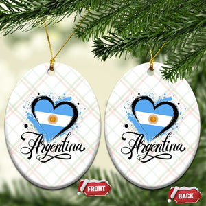 Argentina Heart Argentinian Flag Sun of May Patriotic Ceramic Ornament