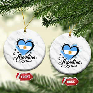 Argentina Heart Argentinian Flag Sun of May Patriotic Ceramic Ornament