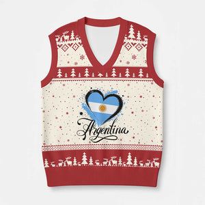 Argentina Heart Argentinian Flag Sun of May Patriotic V-Neck Knit Sweater Vest