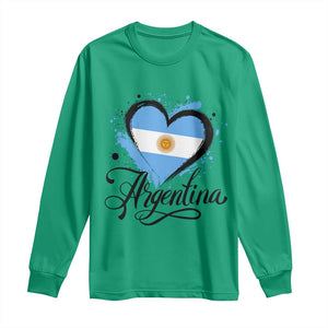 Argentina Heart Argentinian Flag Sun of May Patriotic Long Sleeve Shirt