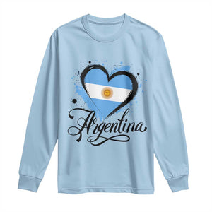Argentina Heart Argentinian Flag Sun of May Patriotic Long Sleeve Shirt