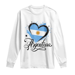 Argentina Heart Argentinian Flag Sun of May Patriotic Long Sleeve Shirt