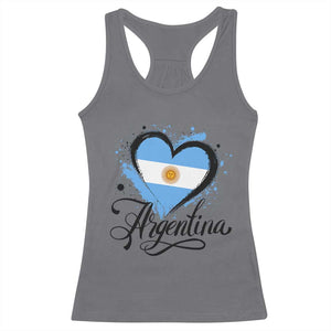 Argentina Heart Argentinian Flag Sun of May Patriotic Racerback Tank Top