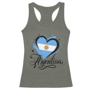 Argentina Heart Argentinian Flag Sun of May Patriotic Racerback Tank Top