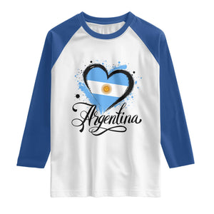 Argentina Heart Argentinian Flag Sun of May Patriotic Raglan Shirt