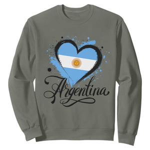 Argentina Heart Argentinian Flag Sun of May Patriotic Sweatshirt