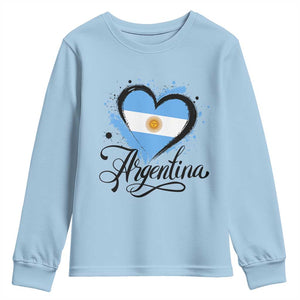 Argentina Heart Argentinian Flag Sun of May Patriotic Youth Sweatshirt
