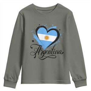 Argentina Heart Argentinian Flag Sun of May Patriotic Youth Sweatshirt