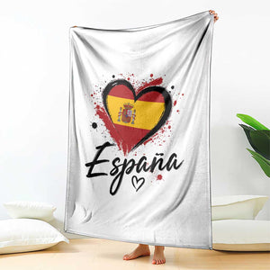 Espana Heart Spanish Flag Patriotic Spain Pride Throw Blanket