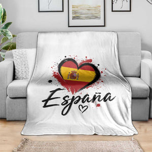 Espana Heart Spanish Flag Patriotic Spain Pride Throw Blanket