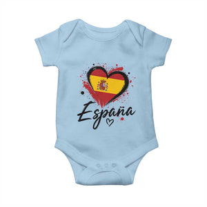 Espana Heart Spanish Flag Patriotic Spain Pride Baby Onesie