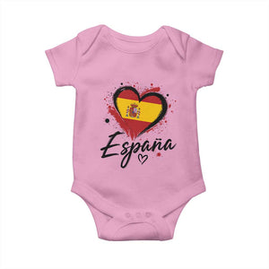 Espana Heart Spanish Flag Patriotic Spain Pride Baby Onesie