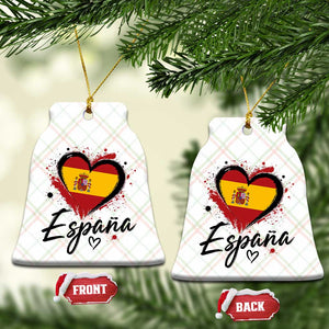 Espana Heart Spanish Flag Patriotic Spain Pride Ceramic Ornament