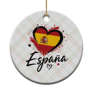Espana Heart Spanish Flag Patriotic Spain Pride Ceramic Ornament
