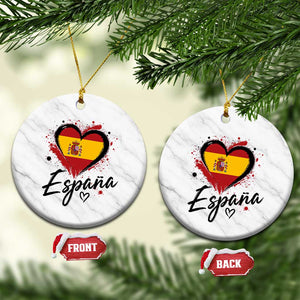 Espana Heart Spanish Flag Patriotic Spain Pride Ceramic Ornament