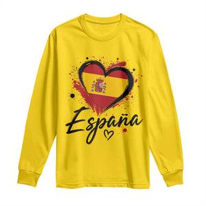 Espana Heart Spanish Flag Patriotic Spain Pride Long Sleeve Shirt