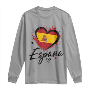 Espana Heart Spanish Flag Patriotic Spain Pride Long Sleeve Shirt