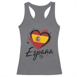 Espana Heart Spanish Flag Patriotic Spain Pride Racerback Tank Top