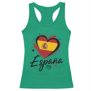 Espana Heart Spanish Flag Patriotic Spain Pride Racerback Tank Top