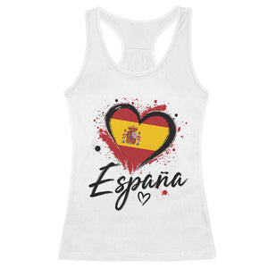 Espana Heart Spanish Flag Patriotic Spain Pride Racerback Tank Top