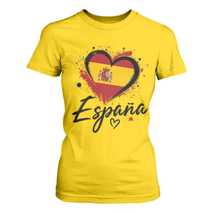 Espana Heart Spanish Flag Patriotic Spain Pride T Shirt For Women