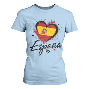 Espana Heart Spanish Flag Patriotic Spain Pride T Shirt For Women