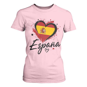 Espana Heart Spanish Flag Patriotic Spain Pride T Shirt For Women