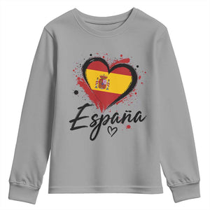 Espana Heart Spanish Flag Patriotic Spain Pride Youth Sweatshirt