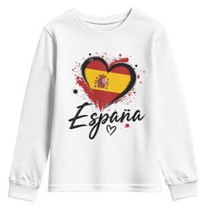 Espana Heart Spanish Flag Patriotic Spain Pride Youth Sweatshirt