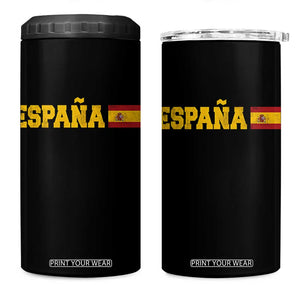 Espana Spain Vintage Sports Design Spanish Flag 4 in 1 Can Cooler Tumbler