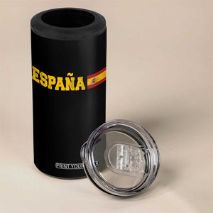 Espana Spain Vintage Sports Design Spanish Flag 4 in 1 Can Cooler Tumbler