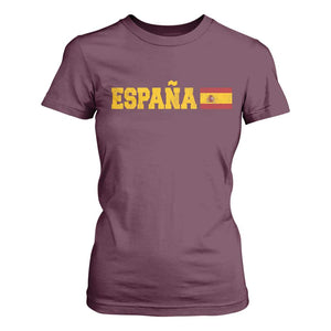 Espana Spain Vintage Sports Design Spanish Flag T Shirt For Women
