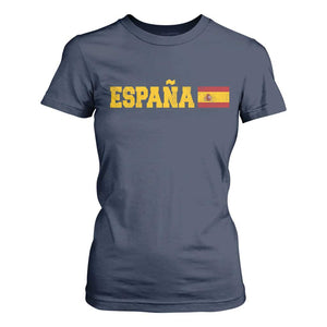 Espana Spain Vintage Sports Design Spanish Flag T Shirt For Women