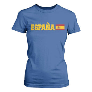 Espana Spain Vintage Sports Design Spanish Flag T Shirt For Women