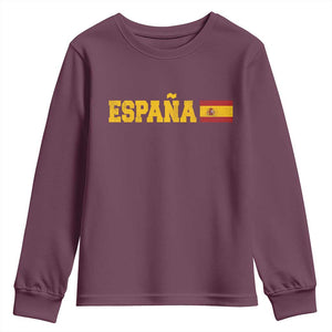 Espana Spain Vintage Sports Design Spanish Flag Youth Sweatshirt