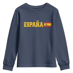 Espana Spain Vintage Sports Design Spanish Flag Youth Sweatshirt