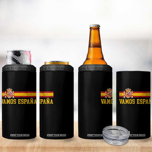 Vamos Espana Spainish Flag Vintage Spain Coat of Arms 4 in 1 Can Cooler Tumbler