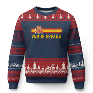 Vamos Espana Spainish Flag Vintage Spain Coat of Arms Ugly Christmas Sweater