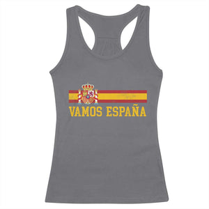 Vamos Espana Spainish Flag Vintage Spain Coat of Arms Racerback Tank Top
