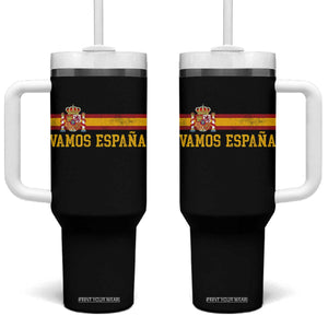Vamos Espana Spainish Flag Vintage Spain Coat of Arms Tumbler With Handle